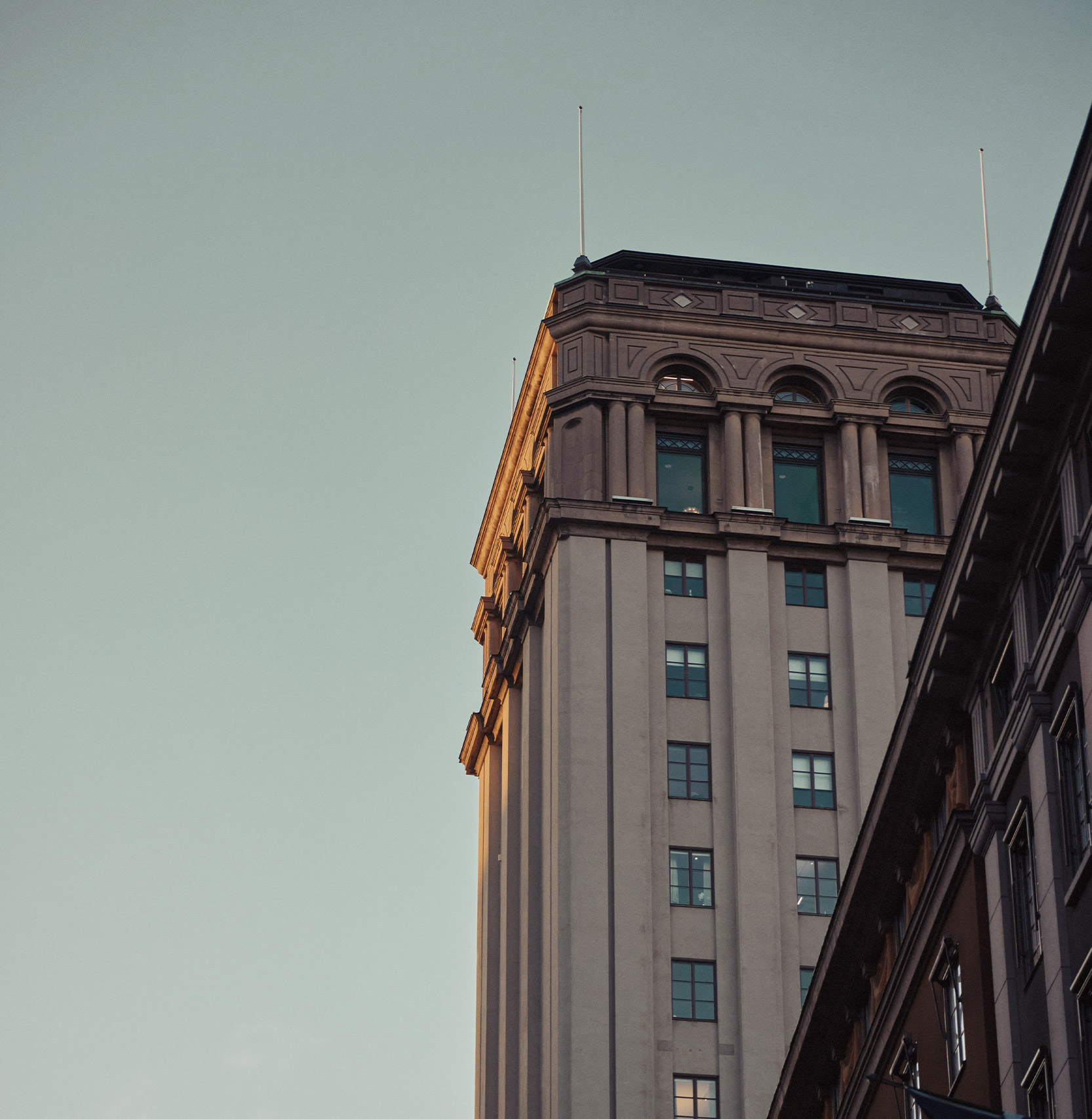 A tower on a building